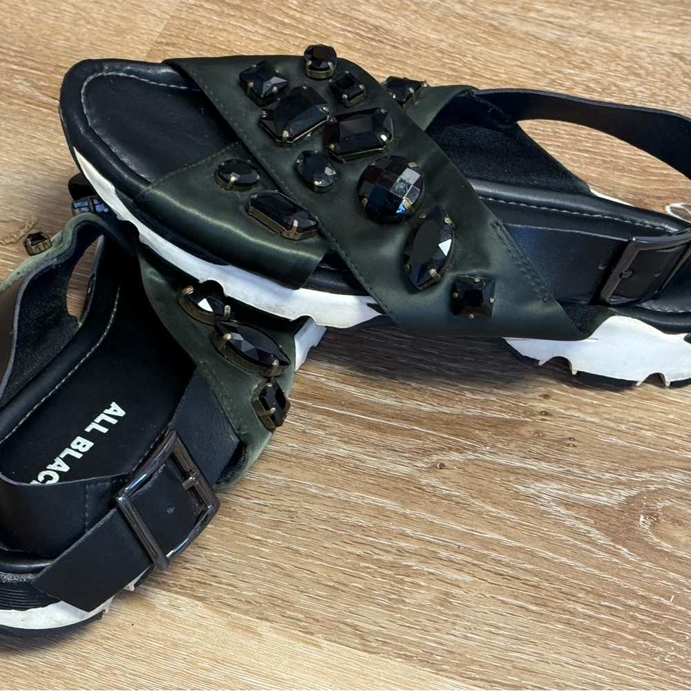 Black Embellished Sandals